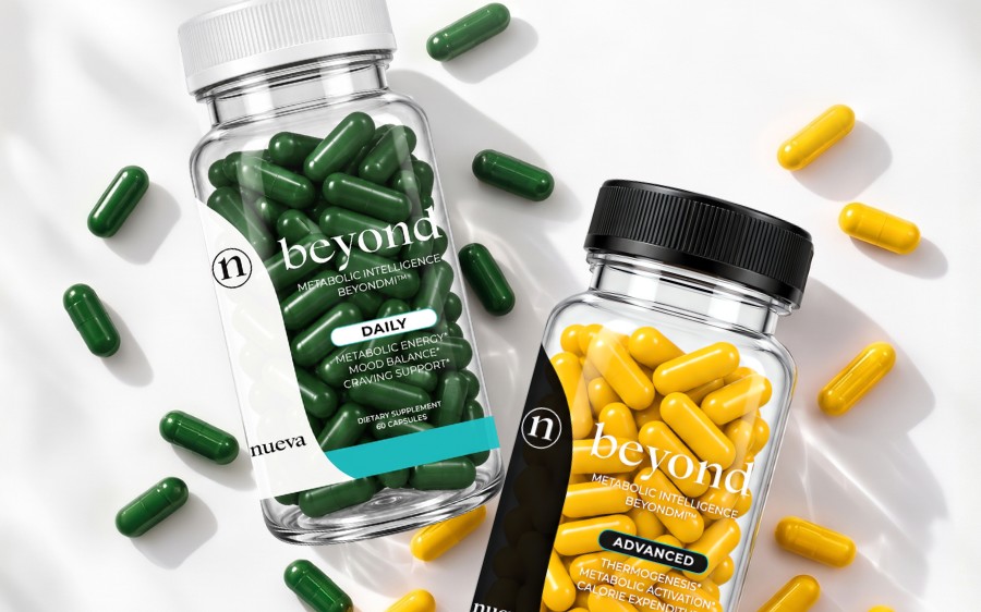 Nueva Beyond Daily and Beyond Advanced bottles with capsules
